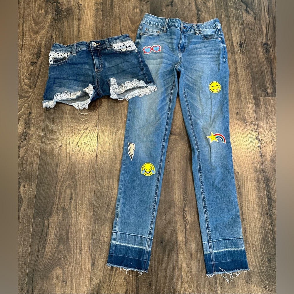 GUC Justice 2 Piece Pants, Skinny Jeans & Crochet Shorts, Size: 14 Slim, BOHO